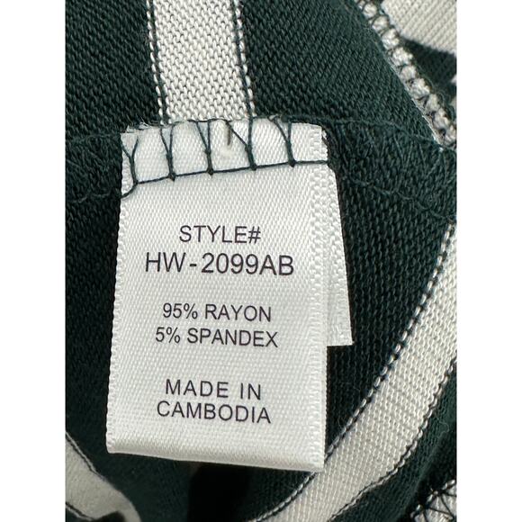 Zenana Green White Striped Button Down V Neck Cardigan Top Womens Small NWT - Picture 6 of 7